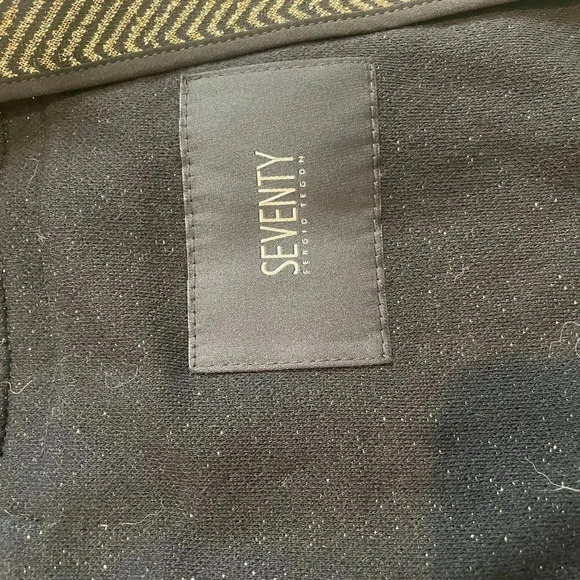 Seventy Sergio Tegon New Gold Striped Blazer Womens Black Size Medium NWT - Picture 11 of 11